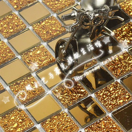 Золотая стеклянная мозаика декоративная стена Фоновая стена