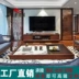 Phòng khách mới theo phong cách Trung Quốc hoàn chỉnh bộ bàn ghế gỗ rắn sofa bàn cà phê mô hình phòng bán hàng biệt thự clubhouse khách sạn