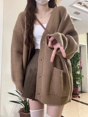 taobao agent Advanced sweater, demi-season knitted jacket, cardigan, high-quality style, V-neckline, 2023 collection