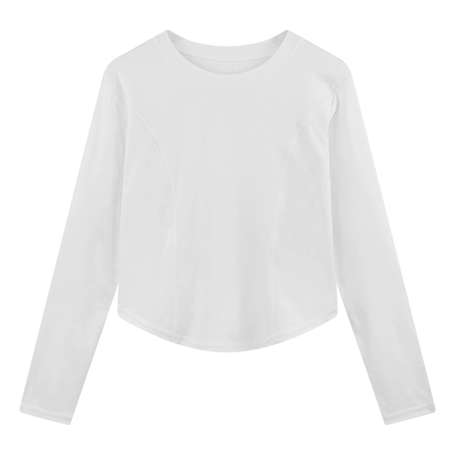 Бархатная весенняя белая футболка, лонгслив, увеличенная толщина, длинный рукав