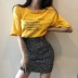 Váy nữ mùa hè mới của phụ nữ Hàn Quốc căng phồng túi ngang hông cá tính sequin cao eo thon váy ngắn