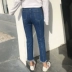 Sinh viên quần dài đầu mùa thu của phụ nữ 2018 new thin lỗ gụ jeans cô gái cao eo chín quần shop quần áo nữ Quần jean