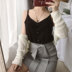 Mùa hè mới của phụ nữ tính khí đơn ngực V-Cổ bên ngoài thiết lập cơ sở rắn màu sinh viên hoang dã dây đeo vest top áo thun nữ đẹp Áo ba lỗ
