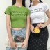 Đầu mùa xuân mới của phụ nữ ngắn cắt rốn slim slimming letters in sinh viên hoang dã đáy ngắn tay T-Shirt tops áo polo nữ form rộng Áo phông