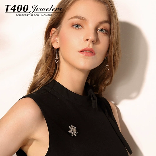 Платиновая двухэтажная брошь, защитное белье, булавка, цирконий на лацкан, со снежинками, изысканный стиль