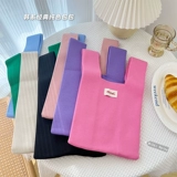 Брендовая трикотажная сумка на запястье, цветной жилет, Южная Корея
