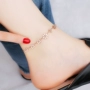 Phiên bản Hàn Quốc bằng thép titan 18K vàng hồng hoa vòng chân nữ đơn giản cá tính thời trang sinh viên gợi cảm chân hoang dã chuỗi trang sức - Vòng chân lắc chân vàng tây