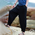 Gốc Trung Quốc phong cách mùa hè của nam giới quần linen loose feet quần cây ra hoa retro treo tập tin quần tây giản dị nam quần lửng nam Quần mỏng