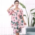 Mùa hè nữ cộng với phân bón XL đồ ngủ đặt ngắn không tay rayon vải lỏng nhà dịch vụ 200 kg chất béo MM