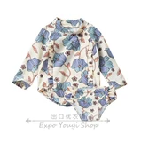 Раздельный лонгслив, белый купальник, ткань, 2-10 лет, в цветочек, принт