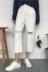 Mùa xuân phụ nữ Hàn Quốc phiên bản của lỏng hoang dã cao eo lỗ trắng quần jean rộng chân quần thẳng quần chín quần quần thời trang nữ 2021 Quần jean