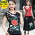 Mùa hè mới gió quốc gia của phụ nữ áo thêu ngắn tay t-shirt nữ Trung Quốc phong cách thêu kích thước lớn Slim đáy áo