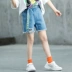 Quần short denim nữ 2019 mới nước ngoài quần hot phiên bản Hàn Quốc của mạng lưới nữ màu đỏ trinh nữ lớn - Quần jean chân váy bò bé gái  Quần jean