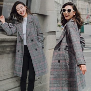 Áo len nữ phần dài Hàn Quốc phiên bản 2018 mới mùa thu và mùa đông áo gió tự trồng chic áo len Qiandao chim thủy triều