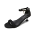 Giày sandal nữ mùa hè màu đen có khóa cao gót 5cm hoang dã 2018 mới nhỏ giày đế xuồng tươi mới dép bitis nữ Sandal