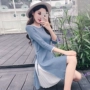 Nữ mùa thu 2018 mới cô gái nhỏ cổ tích váy Hàn Quốc phiên bản Hàn Quốc gồm 7 điểm tay áo thắt eo phía dưới váy xinh