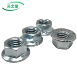 Гальванизированная шестиугольная фланцевая нить зубы цветов с зубами против скольжения и анти -плавного ореха M34M5M6M8M10M14M162020