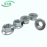 Гальванизированная шестиугольная фланцевая нить зубы цветов с зубами против скольжения и анти -плавного ореха M34M5M6M8M10M14M162020