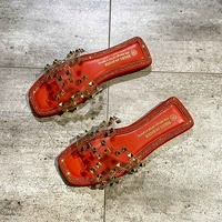 Красный кварц, универсальные сандалии, тапочки, большой размер, в корейском стиле