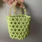 Зеленая акриловая сумка с бусинами, набор материалов, барсетка, сода, DIY