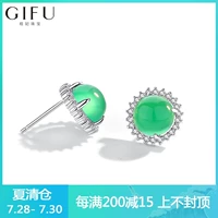 Демисезонные синтезированные серьги из нефрита для матери, серебро 925 пробы, простой и элегантный дизайн, подарок на день рождения