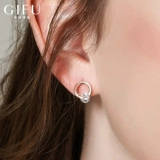 Дизайнерские золотые изысканные универсальные зимние серьги, серебро 925 пробы, простой и элегантный дизайн, тренд сезона, розовое золото