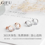 Дизайнерские золотые изысканные универсальные зимние серьги, серебро 925 пробы, простой и элегантный дизайн, тренд сезона, розовое золото