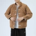Phong cách Trung Quốc của nam giới phong cách retro áo khoác đệm bông mùa thu và mùa đông Tang áo khoác phù hợp với áo khoác của Trung Quốc Áo khoác đệm bông vải sợi lớn của Trung Quốc Áo khoác bông khóa đĩa cỡ lớn - Bông