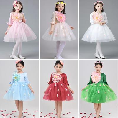 Quần áo trẻ em trường tiểu học hợp xướng quần áo trẻ em biểu diễn quần áo cô gái biểu diễn váy cô gái nhỏ váy công chúa tutu - Váy trẻ em