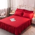 Hàn Quốc bông dày rắn một mảnh giường xù váy bedspread Simmons trải giường trượt 1.5m1.8 m - Váy Petti