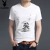 Playboy 2019 Mùa hè nam cổ chữ V ngắn tay áo thun nam trẻ trung Phong cách Trung Quốc áo thun nửa tay nam mặc - Áo phông ngắn