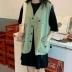 Mùa hè phiên bản Hàn Quốc của bộ đồ nhỏ kiểu Hồng Kông áo sơ mi tay ngắn công cụ vest vest thời trang nữ sinh hai mảnh - Bộ đồ