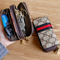 Châu âu và Mỹ phụ nữ đơn giản đôi dây kéo túi chìa khóa nam túi chìa khóa xe đa chức năng công suất lớn đồng xu ví thẻ gói bóp đựng chìa khóa