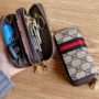 Châu âu và Mỹ phụ nữ đơn giản đôi dây kéo túi chìa khóa nam túi chìa khóa xe đa chức năng công suất lớn đồng xu ví thẻ gói bóp đựng chìa khóa