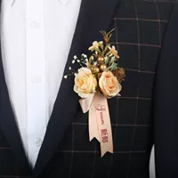 Цветок на запястье для невесты на лацкан, цвета шампанского, европейский стиль, для подружки невесты