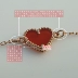 Vòng tay trái tim chalcedony màu đỏ bạc 925 có thể được tùy chỉnh vàng 18K vòng đeo tay nữ Vòng đeo tay Clasp