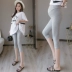 Bà bầu cắt quần legging cạp thấp mặc mùa hè modal mỏng size lớn cho bà bầu quần mùa hè thời trang quần short thủy triều - Phụ nữ mang thai quần / quần bụng