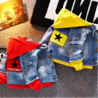 Quần áo bé trai denim phiên bản Hàn Quốc của trẻ sơ sinh màu vàng hoang dã bé gái áo khoác nam khâu áo mỏng - Áo khoác quần áo sành điệu cho be gái