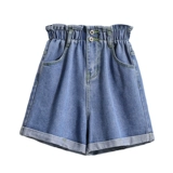 Летняя джинсовая юбка, шорты, штаны, большой размер, подходит для полных девушек, в западном стиле, высокая талия, свободный крой, А-силуэт