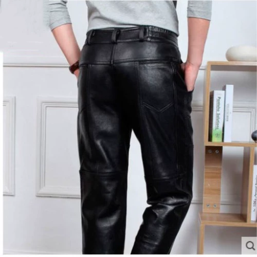Демисезонные водонепроницаемые кожаные удерживающие тепло штаны для отдыха для мальчиков, 2020, оверсайз, большой размер, воловья кожа, из натуральной кожи