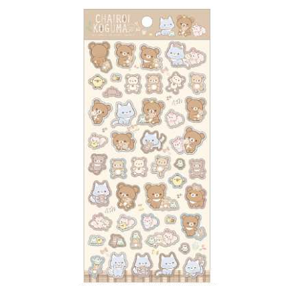 Left (8 Down Payment And 20 Final Payment)Japan san-x Easy bear rilakkuma October Bear Hand made notebook Hand account decorate Sponge Stickers
