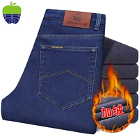 Apple, утепленные демисезонные джинсы, эластичные удерживающие тепло штаны, увеличенная толщина, свободный крой, высокая талия, для среднего возраста