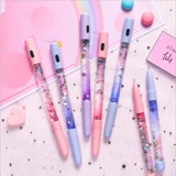 [韩国创意网红仙女棒中性笔抖音同款炫彩流沙签字笔小清新少女心笔]