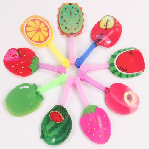 Детский мультяшный пластиковый портативный переносной складной маленький круглый веер