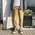 Đẹp bẩn cửa hàng Nhật Bản đơn giản đơn giản lỏng thẳng quần giản dị quần áo bảo hộ lao động nam quần vải hậu quần chín quần