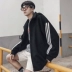 Đẹp bẩn cửa hàng 2018 Hàn Quốc cổ điển ba thanh sọc áo len thể thao áo sinh viên lỏng lẻo trùm đầu áo len thủy triều áo hoodie Áo len