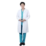 Белый халат подходит для мужчин и женщин, демисезонная униформа врача, хлопковая униформа медсестры, короткий рукав