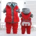 1-2-3 tuổi nam bé mùa thu đông phù hợp với trẻ em mùa đông và trang phục phù hợp với bé ba mảnh nhung dày Phù hợp với trẻ em