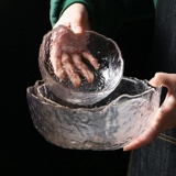 Творческая северная стеклянная салатная миска дома большая прозрачная личность птичье гнездо десерт завтрак овощной вода пластинка миска