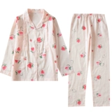 Хлопковая марлевая послеродовая осенняя демисезонная пижама для кормящих грудью, комплект для молодой матери, свободный крой